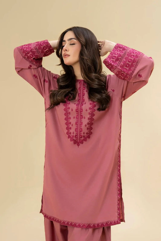 RUBY UNSTITCHED DHANAK 2PC WITH DHANAK EMBROIDERED TROUSER