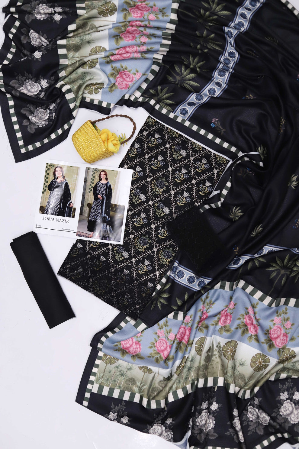 Sobia Nazir DHANAK EMBROIDERED WINTER 3PC WITH Printed Shawl