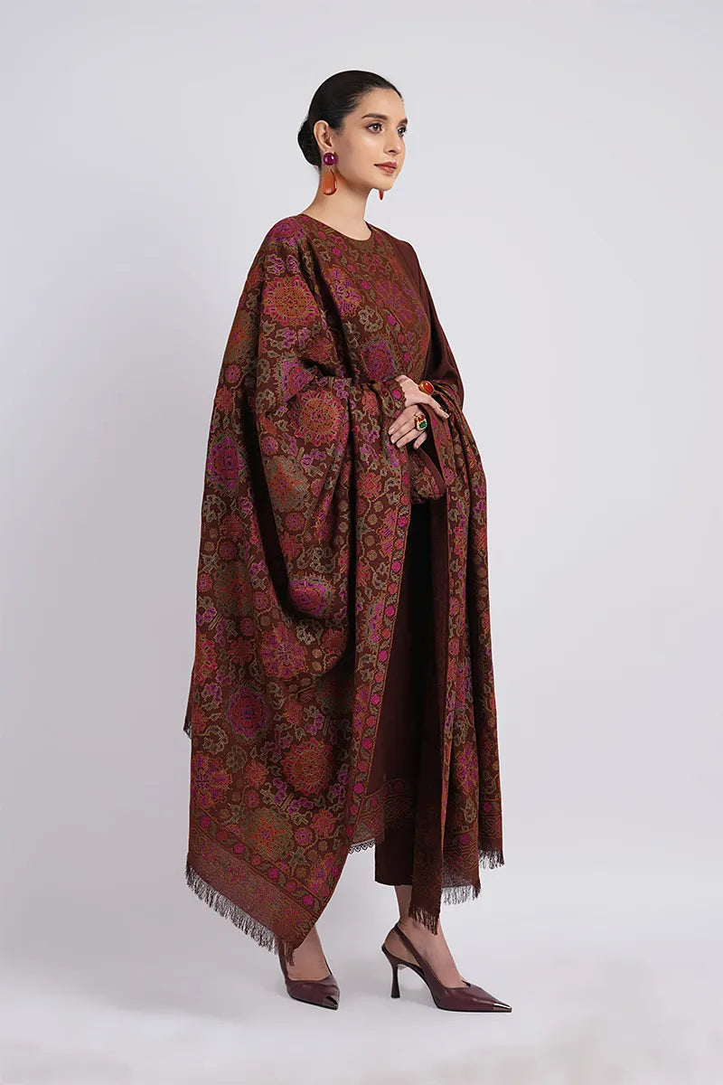 BAREEZE - UNSTITCHED 3PC DHANAK EMBROIDERED WITH DHANAK EMBROIDERED SHAWL