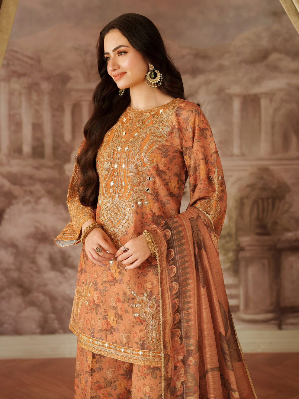Mohagni MOST DEMANDING EDITION* *03PCS UNSTITCHED SUIT* *FABRIC Digtal printed lawn90/88*