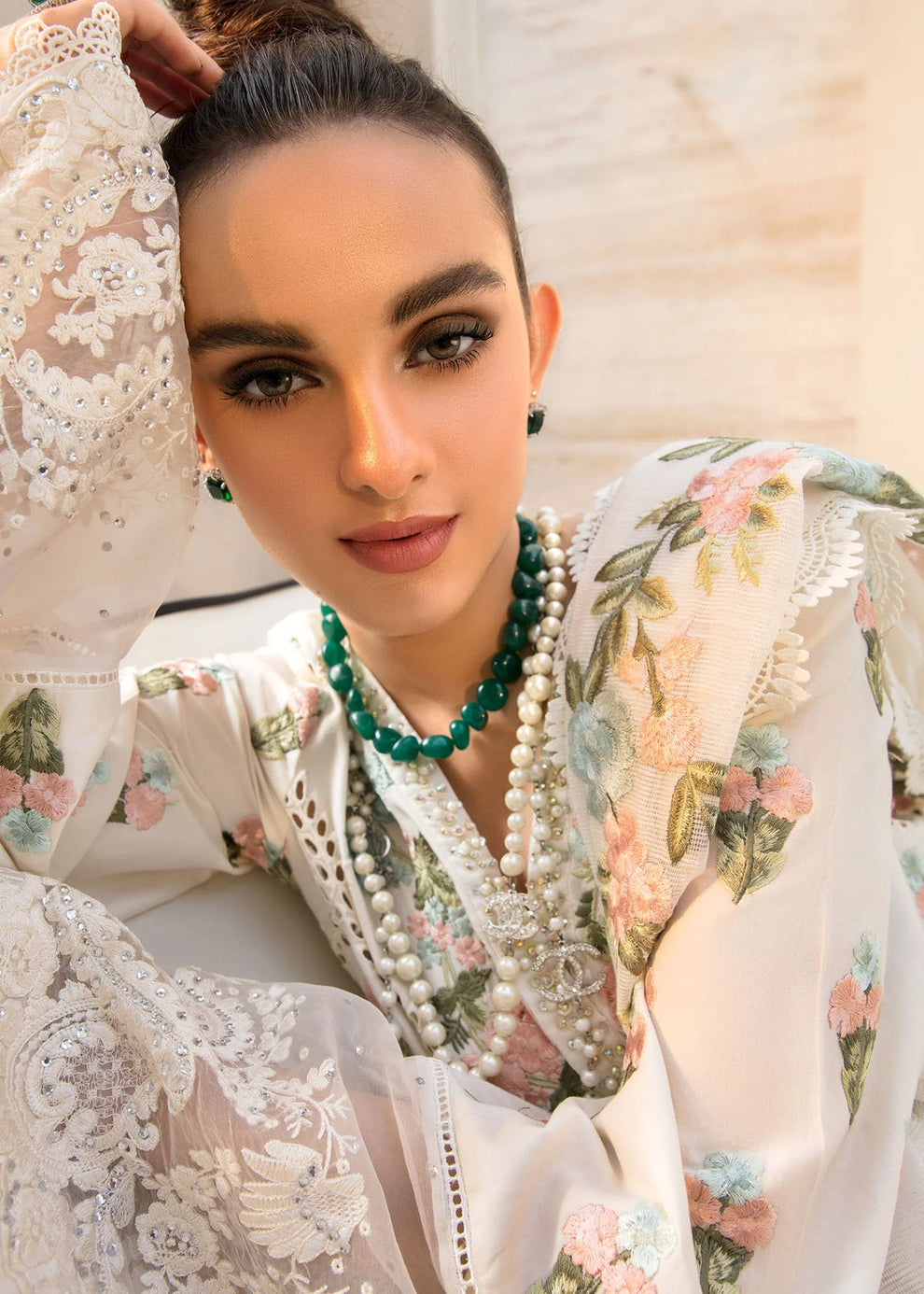 CRIMSON UNSTITCHED 3PC DHANAK COLLECTION