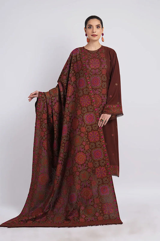 BAREEZE - UNSTITCHED 3PC DHANAK EMBROIDERED WITH DHANAK EMBROIDERED SHAWL