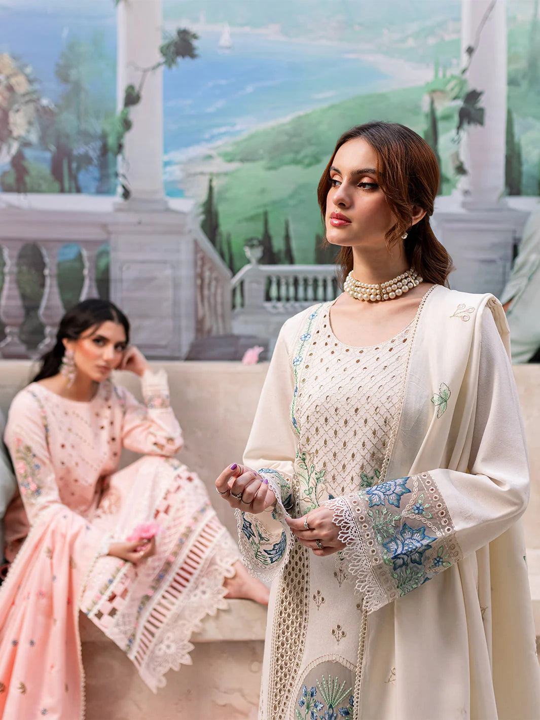 MAHNUR- WINTER UNSTITCHED DHANAK 3PC EMBROIDERED WITH LASER WORK EMBROIDERED SHAWL