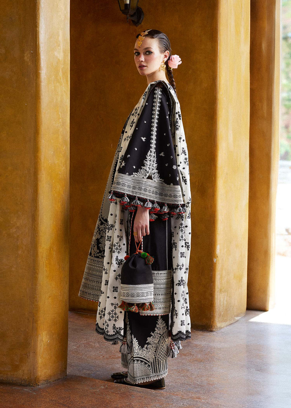 Hussain Rehar 004 3PC Unstitched Luxury DHANAK Heavy Embroidered Suit