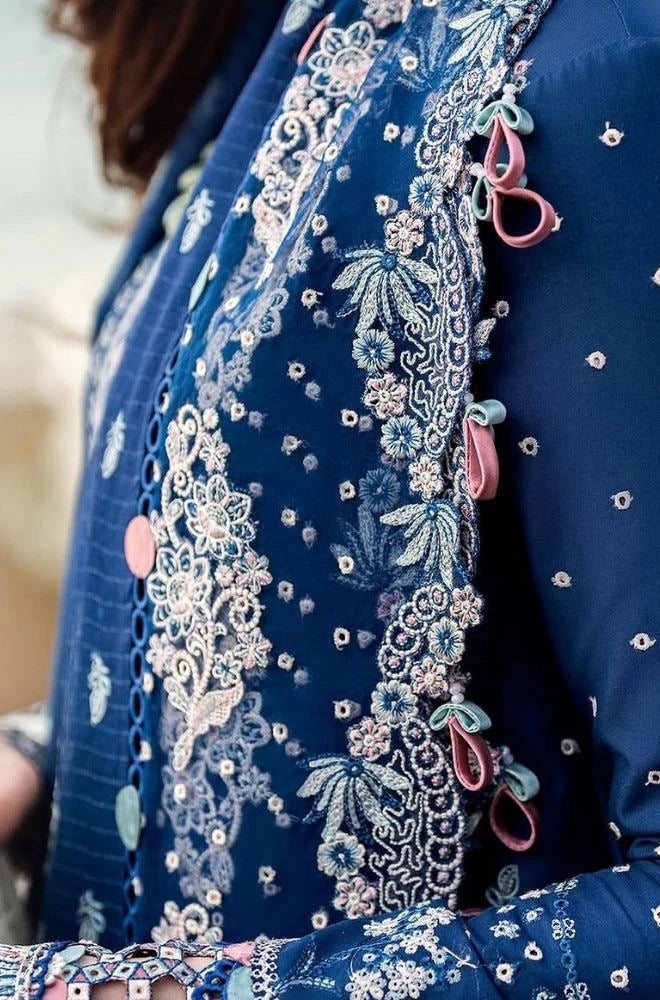 QALAMKAR-3PCS DHANAK HAVEY EMBROIDERED COLLECTION