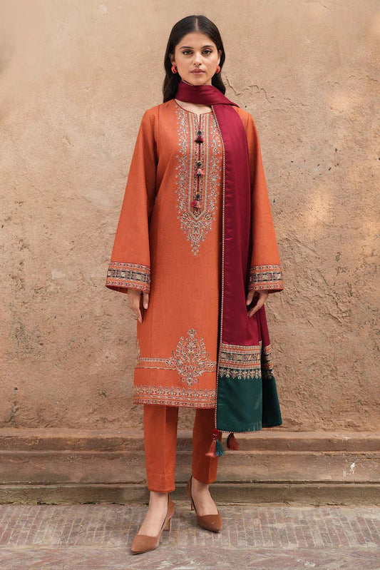 JAZMIN WINTER DHANAK UNSTITCHED 3PC WITH PRINTED WOOL SHAWL