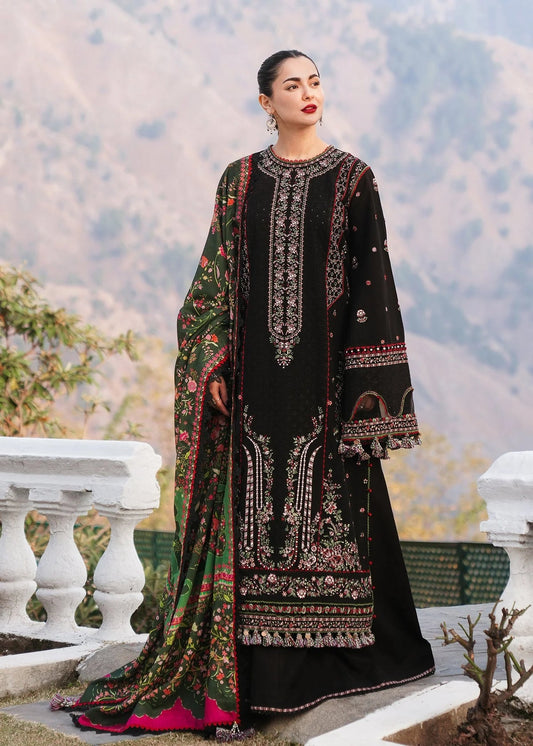 HUSSAIN REHAR DHANAK EMBROIDERED WINTER 3PC WITH DHANAK EMBROIDERED SHAWL