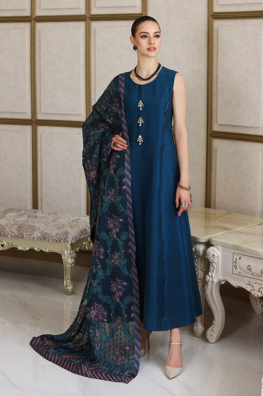 BAREEZE WINTER DHANAK 3PC UNSTITCHED WITH DHANAK HAVEY EMBROIDERED SHAWL