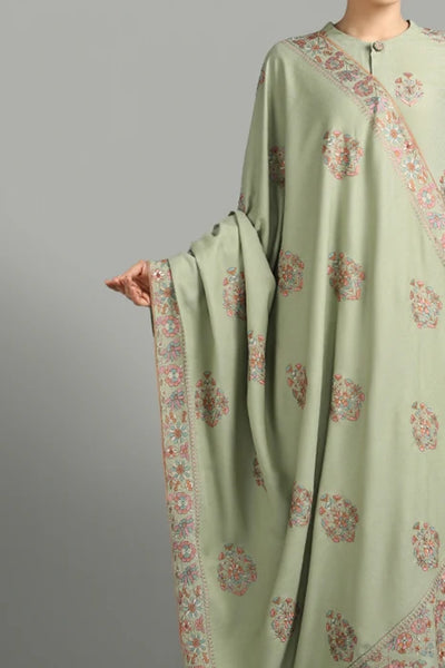 BAREEZE - UNSTITCHED 3PC EMBROIDERED DHANAK WITH EMBROIDERED SHAWL