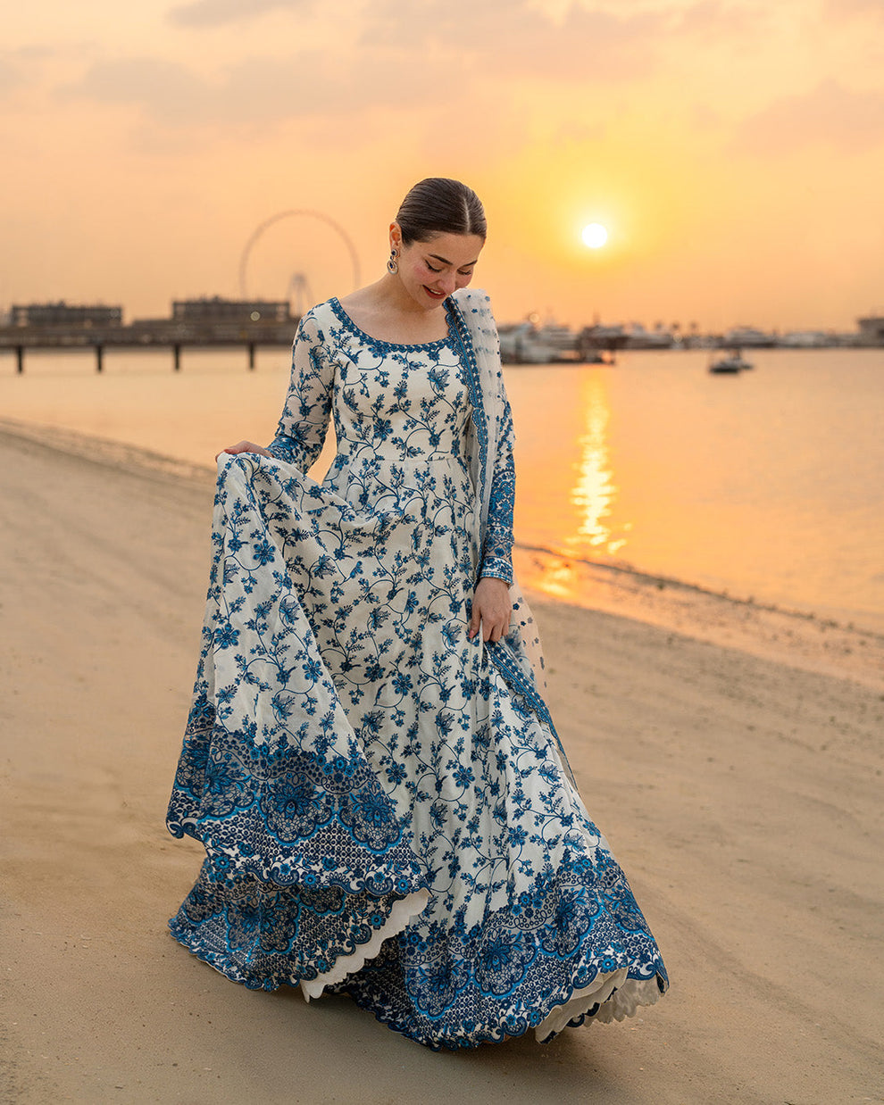 Faiza saqlain summer collection hit Code e on Fine Quality Lawn with Chiffon Emb Dopatta*