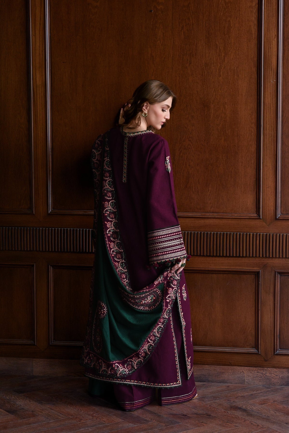 ZAIB | DEEP PLUM | UNSTITCHED LAWN 3PC