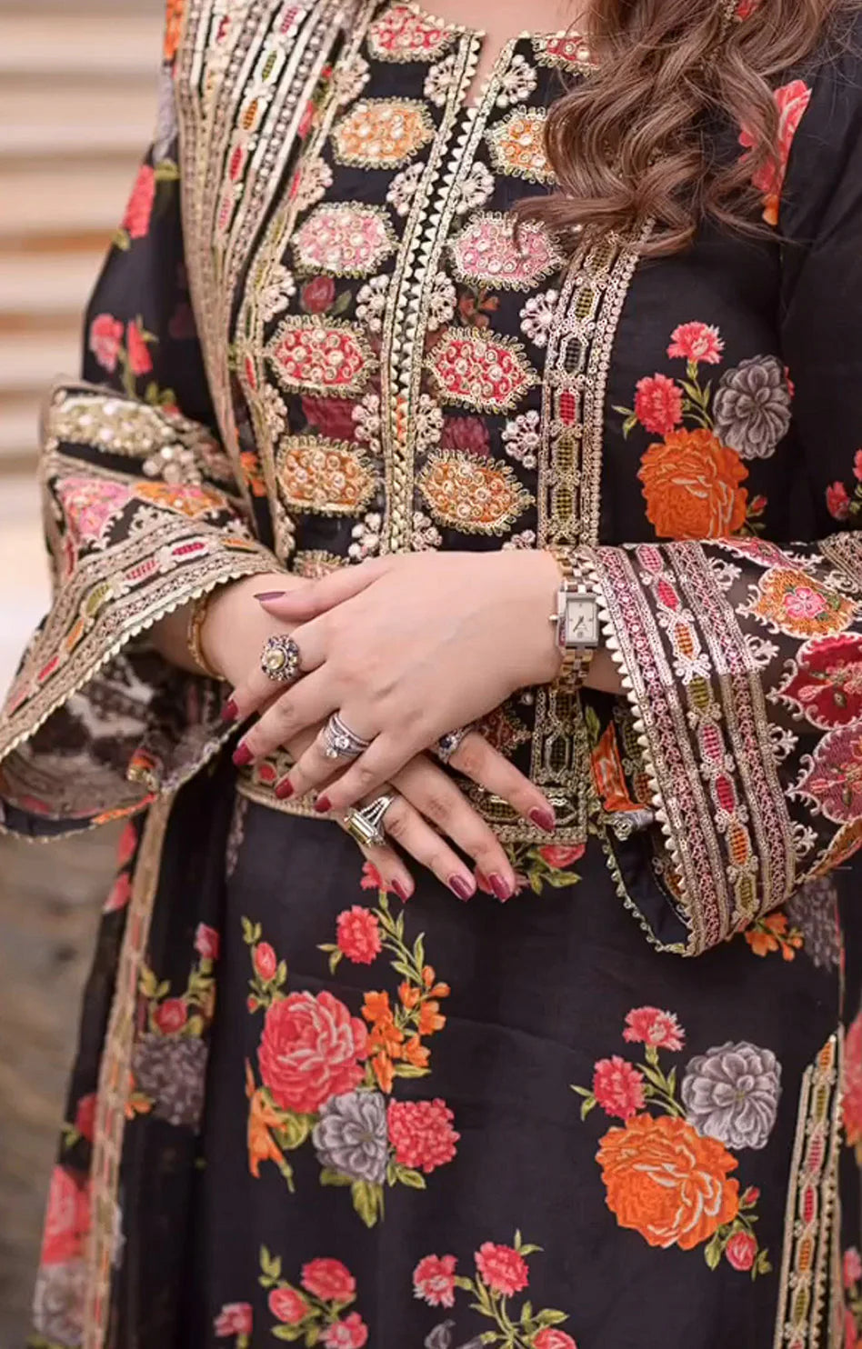 ANEELA’S UNSTITCHED SHAMOOZ SILK 3PC WITH READY TO WEAR SILK DUPATTA