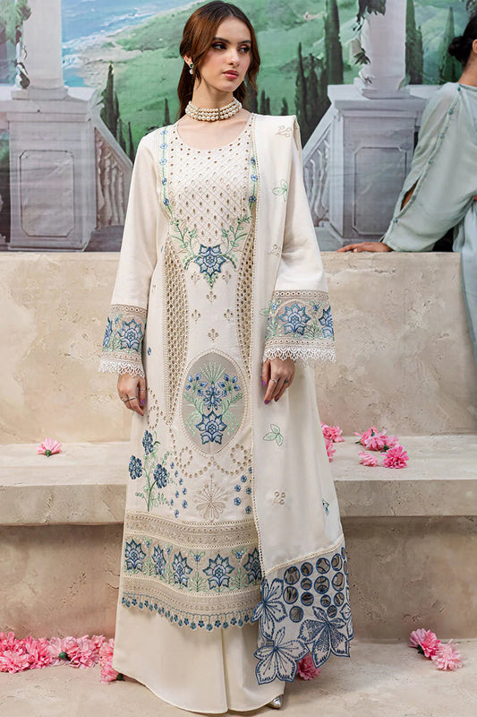 MAHNUR- WINTER UNSTITCHED DHANAK 3PC EMBROIDERED WITH LASER WORK EMBROIDERED SHAWL