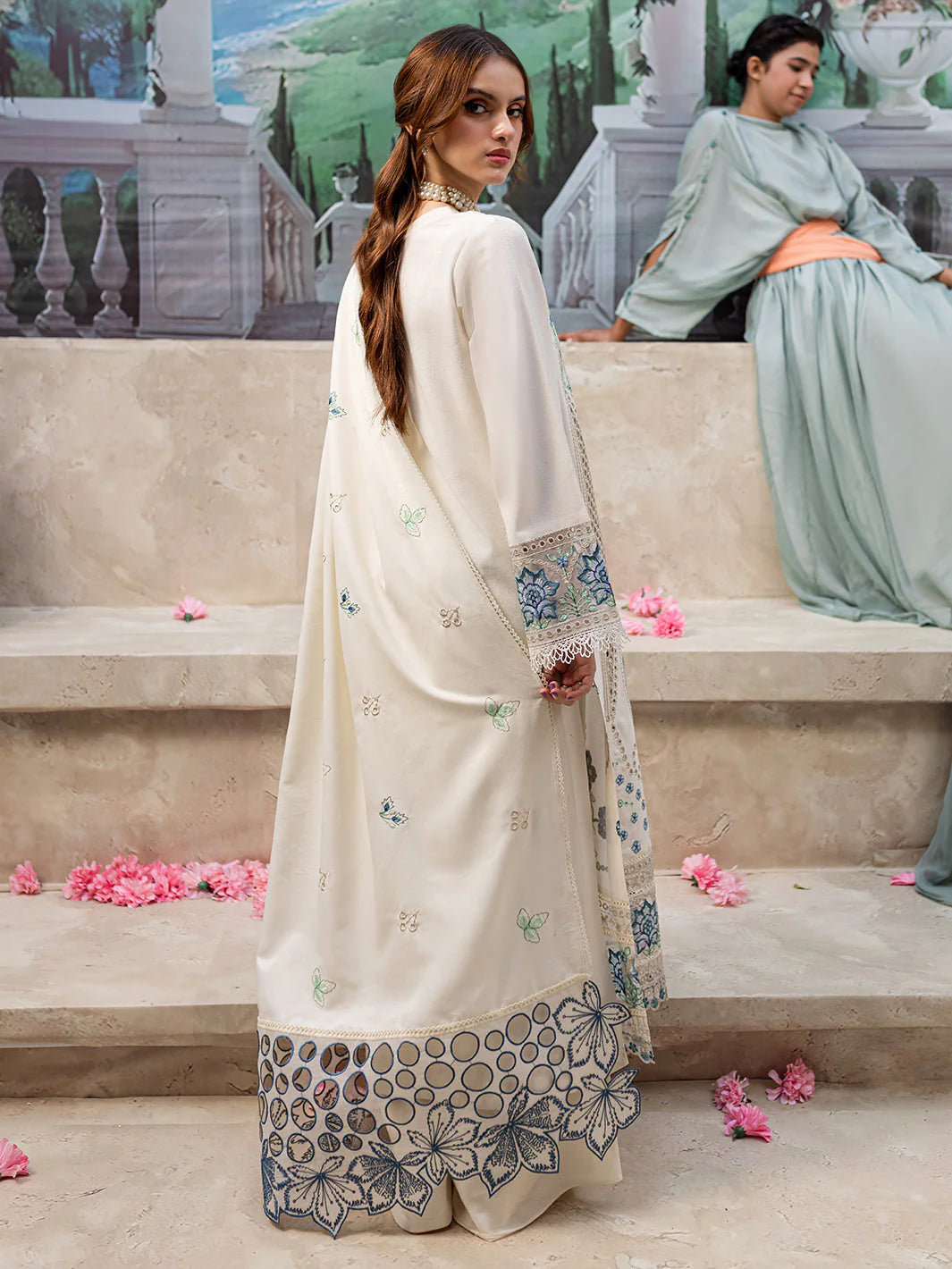 MAHNUR- WINTER UNSTITCHED DHANAK 3PC EMBROIDERED WITH LASER WORK EMBROIDERED SHAWL