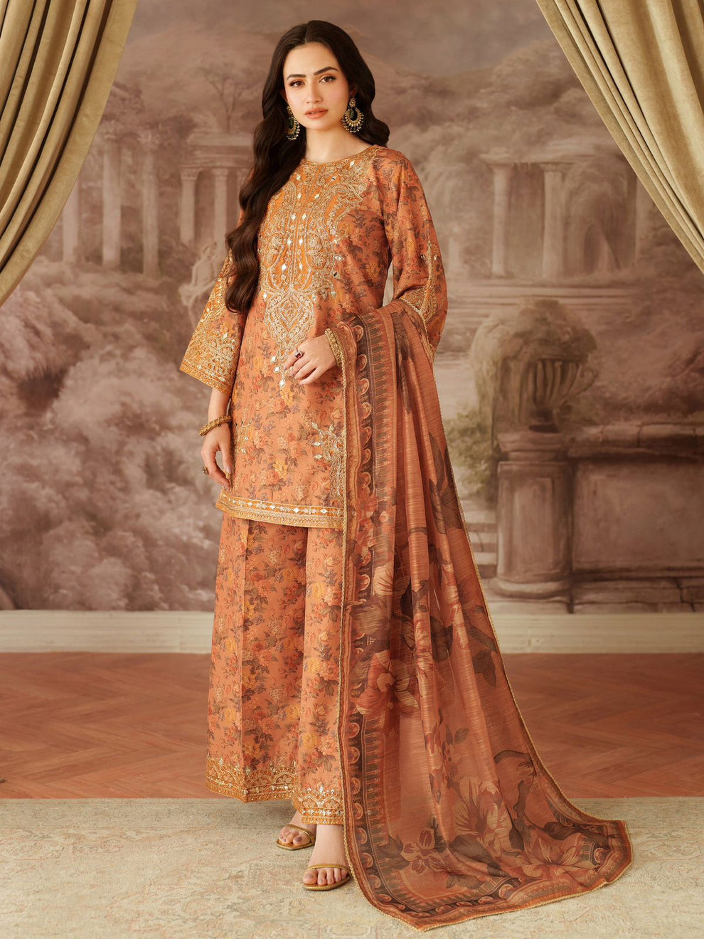 Mohagni MOST DEMANDING EDITION* *03PCS UNSTITCHED SUIT* *FABRIC Digtal printed lawn90/88*