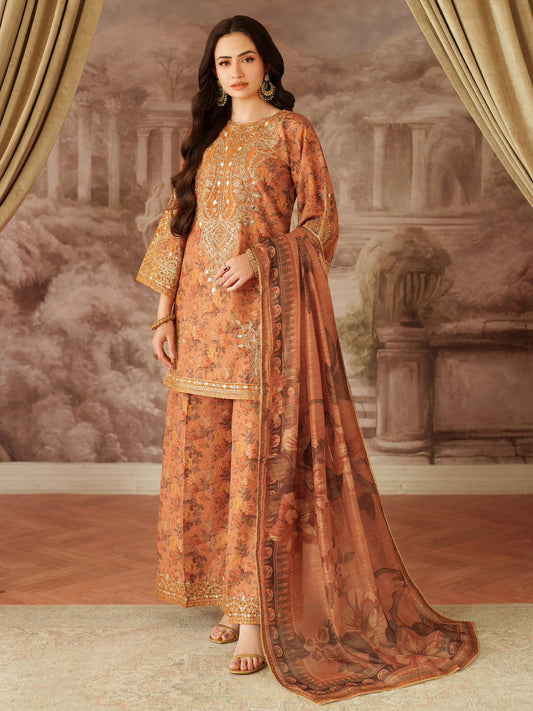 Mohagni MOST DEMANDING EDITION* *03PCS UNSTITCHED SUIT* *FABRIC Digtal printed lawn90/88*