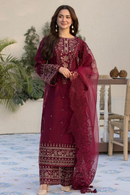 ALLEY'S UNSTITCHED Lawn EMBROIDERED 3PC WITH SHAWL
