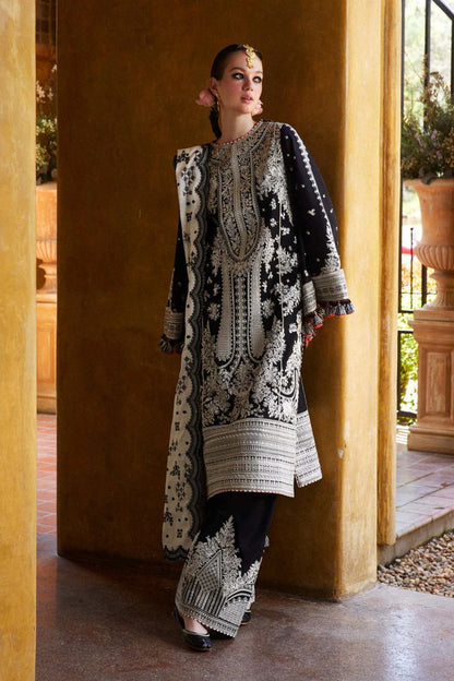Hussain Rehar  3PC Unstitched Luxury LAWN Heavy Embroidered Suit