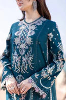 QALAMKAR-3PCS DHANAK HAVEY EMBROIDERED SHIRT WITH CHIFFON HAVEY EMBROIDERED DUPATTA