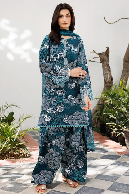Baroque MOST DEMANDING EDITION* *03PCS UNSTITCHED SUIT* *FABRIC Digtal printed lawn90/88*