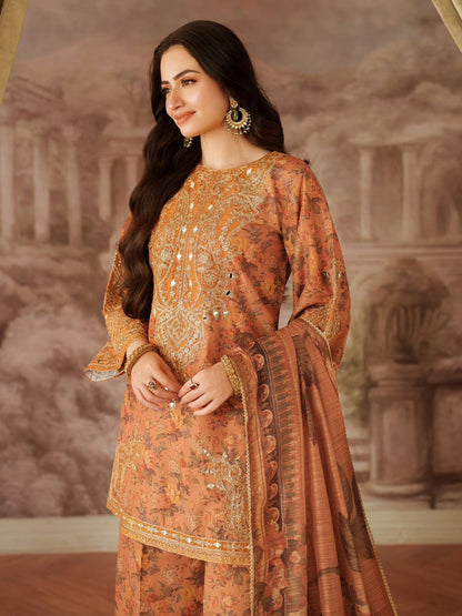 Mohagni MOST DEMANDING EDITION* *03PCS UNSTITCHED SUIT* *FABRIC Digtal printed lawn90/88*