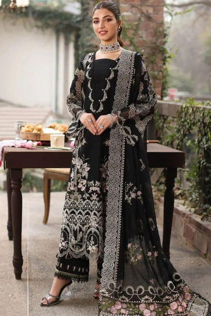 KAHF 3PC UNSTITCHED DHANAK EMBROIDERED WITH EMBROIDERED SHAWL & PLAIN DHANAK TROUSER