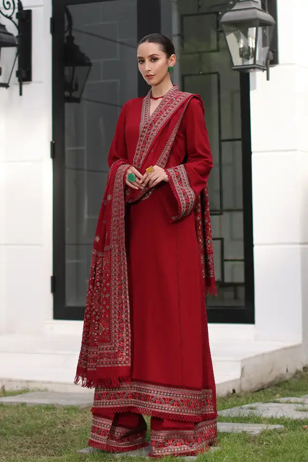BAREEZE - UNSTITCHED 3PC EMBROIDERED DHANAK WITH EMBROIDERED SHAWL