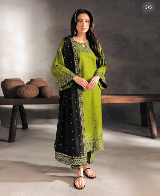 ELEGANT 3PC DHANAK UNSTITCHED COLLECTION