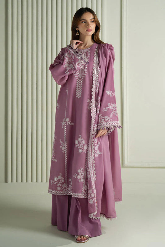 CROSS STITCH LUXURY WINTER UNSTITCHED EMBROIDERED 3PC WITH DHANAK EMBROIDERED SHAWL