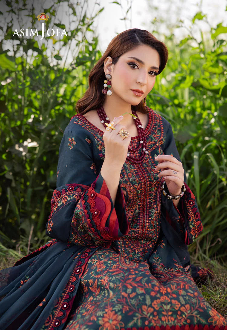 ASIM JOFA-3PC lawn 90/70 EMBROIDERED SHIRT WITH lawn EMBROIDERED DUPATTA AND TROUSER