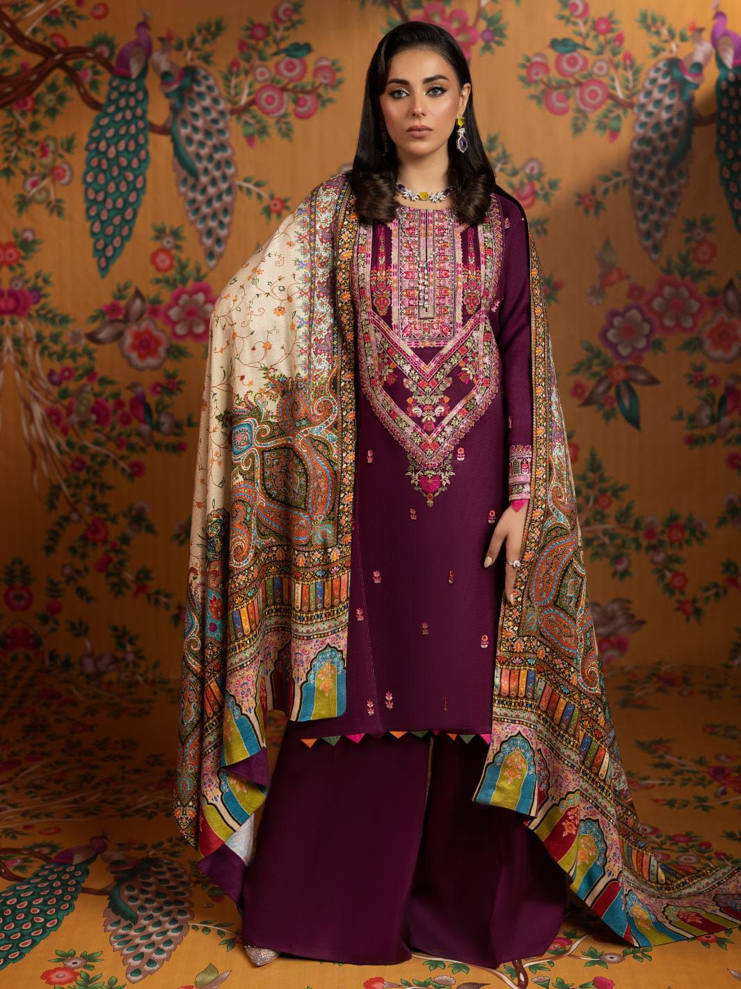 JAZMINE WINTER 3PC DHANAK EMBROIDERED COLLECTION