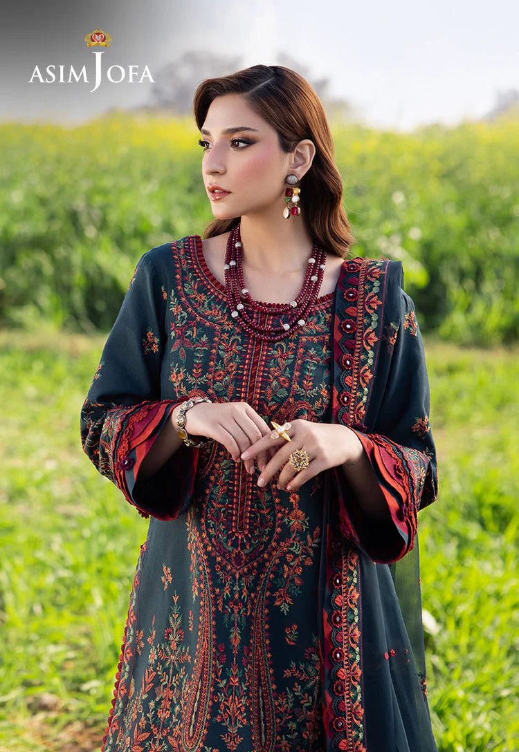 ASIM JOFA-3PC lawn 90/70 EMBROIDERED SHIRT WITH lawn EMBROIDERED DUPATTA AND TROUSER
