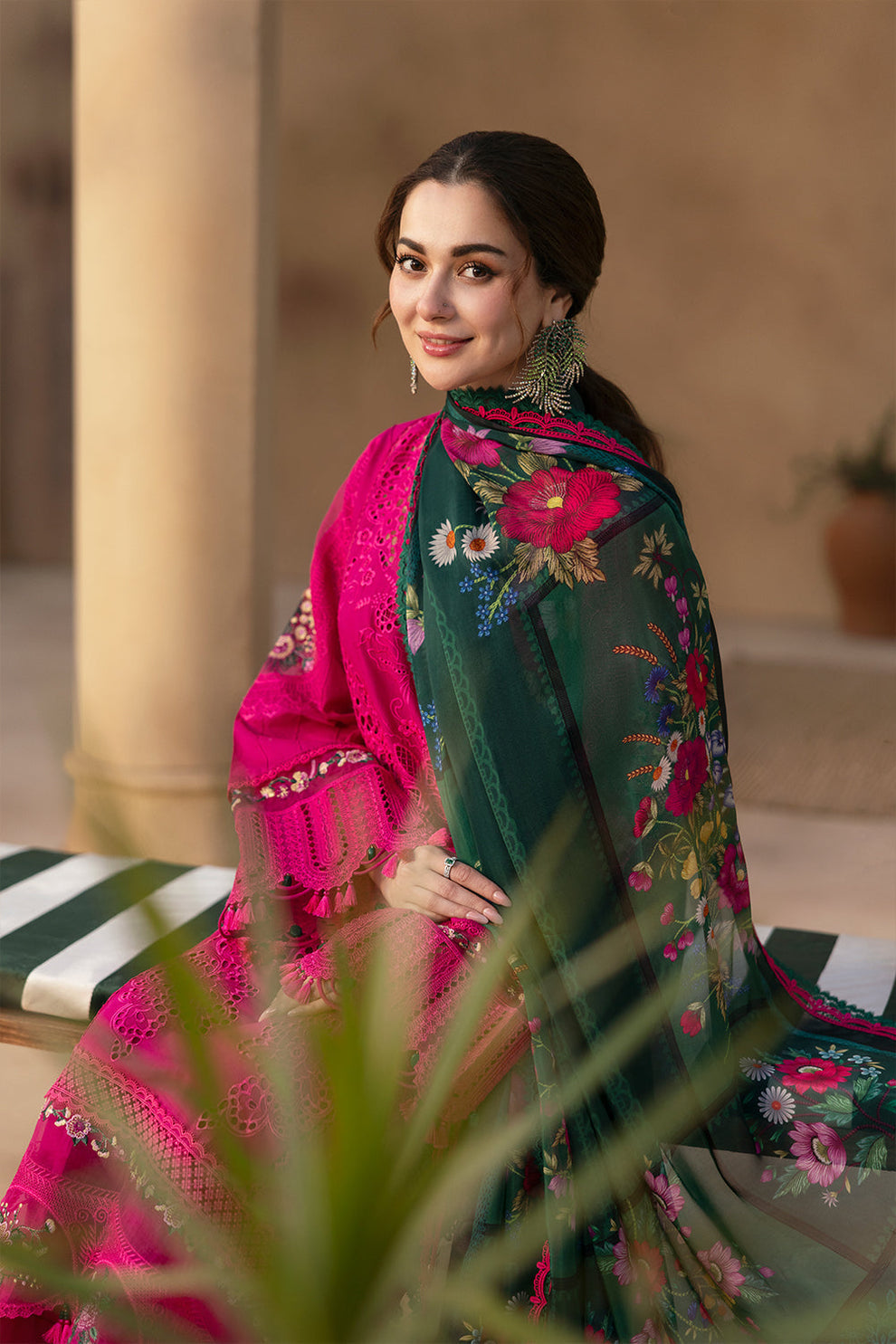Saira Rizwan Unstitched lawn 90/70 Embroidered 3PC With Printed Bana dora
