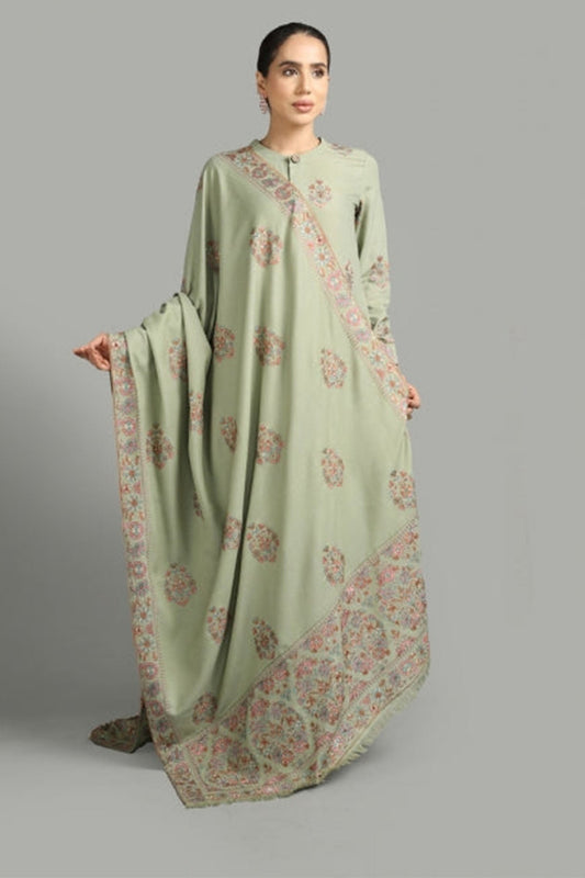 BAREEZE - UNSTITCHED 3PC EMBROIDERED DHANAK WITH EMBROIDERED SHAWL