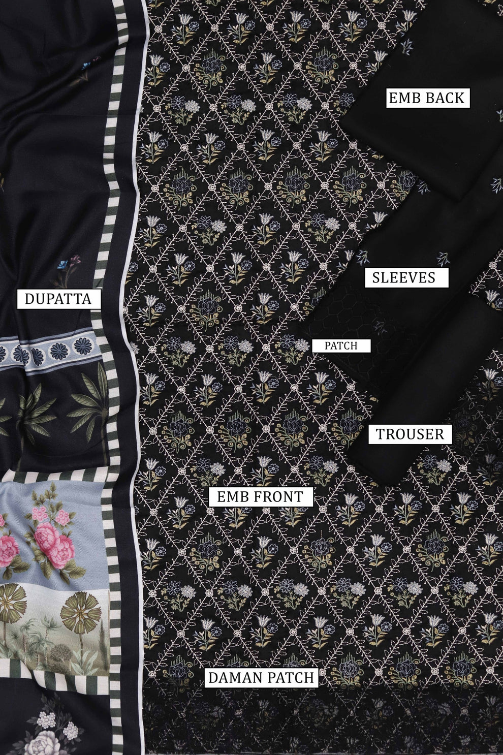 Sobia Nazir DHANAK EMBROIDERED WINTER 3PC WITH Printed Shawl