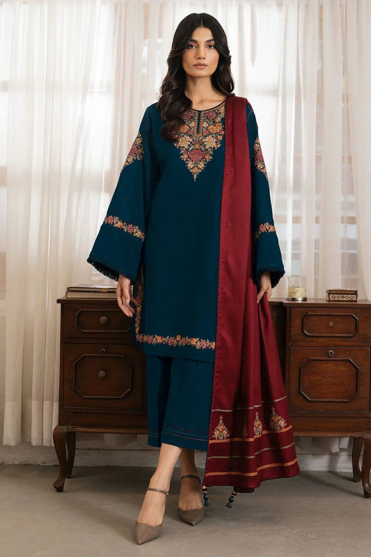 JAZMIN WINTER DHANAK UNSTITCHED 3PC WITH EMBROIDERED