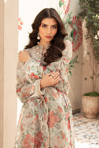 FLORAL DESIGN* *BRAND: VANIYA* EMBROIDERED DIGITAL SWIS LAWN WITH ORGENZA EMBROIDERED DUPATTA