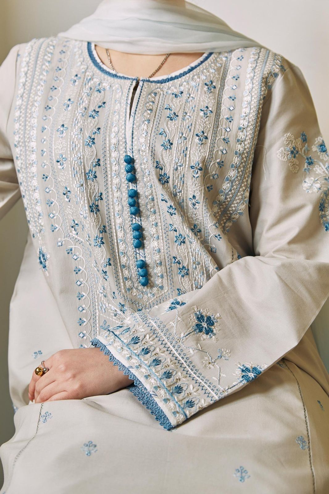 ZARA SHAHJAHAN 3PC LAWN EMBROIDERED UNSTITCHED