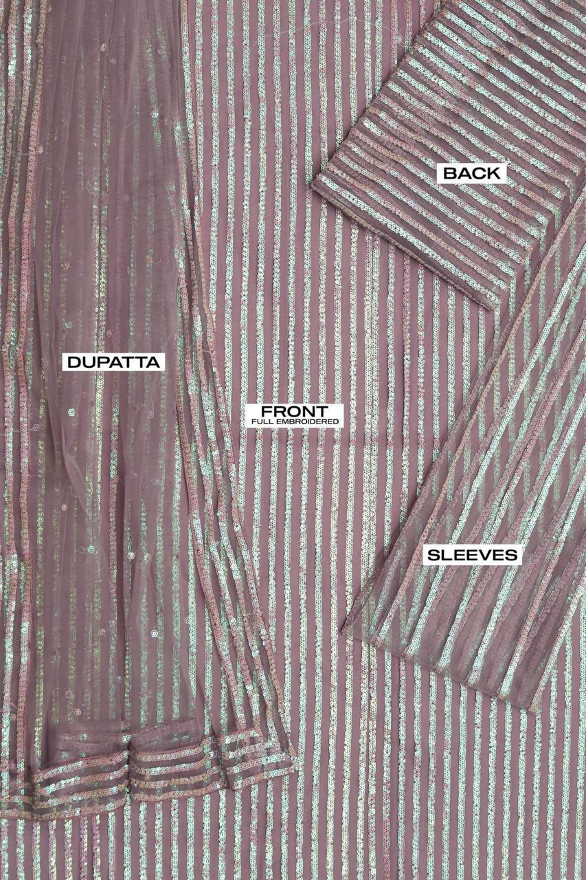 Luxury Party wear collection heavy sequins embroidery dress