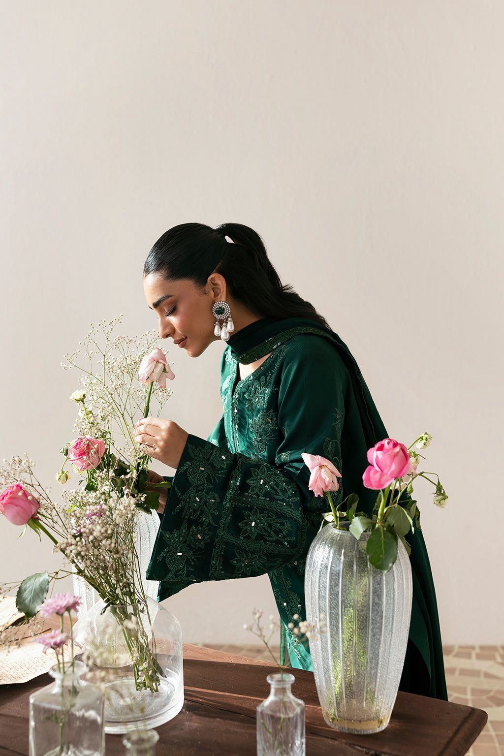 VANYA UNSTITCHED DHANAK 3PC EMBROIDERED WITH SHEESHA WORK EMBROIDERED SHAWL