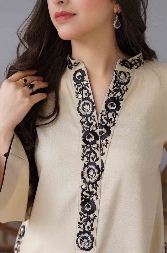 Aisling - 3PC Unstitched Dhanak Embroidered Shirt with Embroidered Dupatta and Trouser