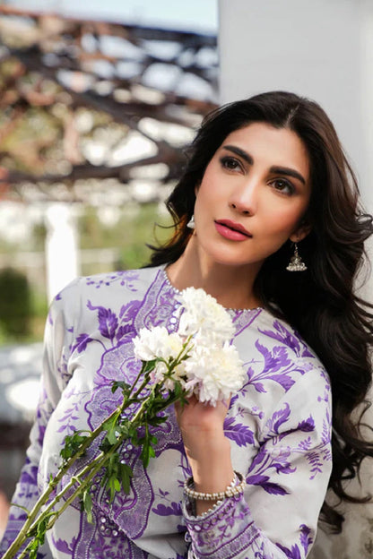 Aneela Luxury Lawn summer 3pc With Soft Chiffon Dupatta