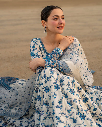Faiza saqlain summer  collection hit  Code  e on Fine Quality Lawn with Chiffon  Emb Dopatta*