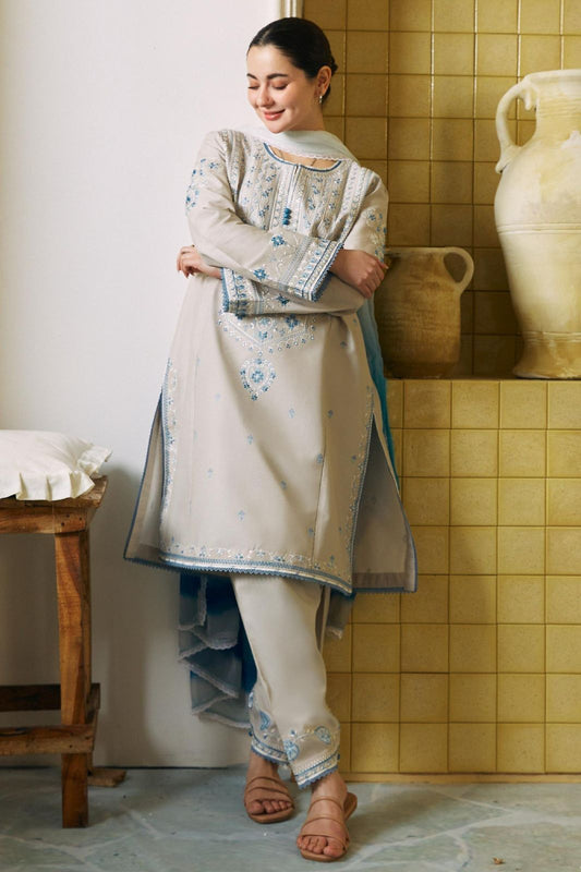 ZARA SHAHJAHAN 3PC LAWN EMBROIDERED UNSTITCHED