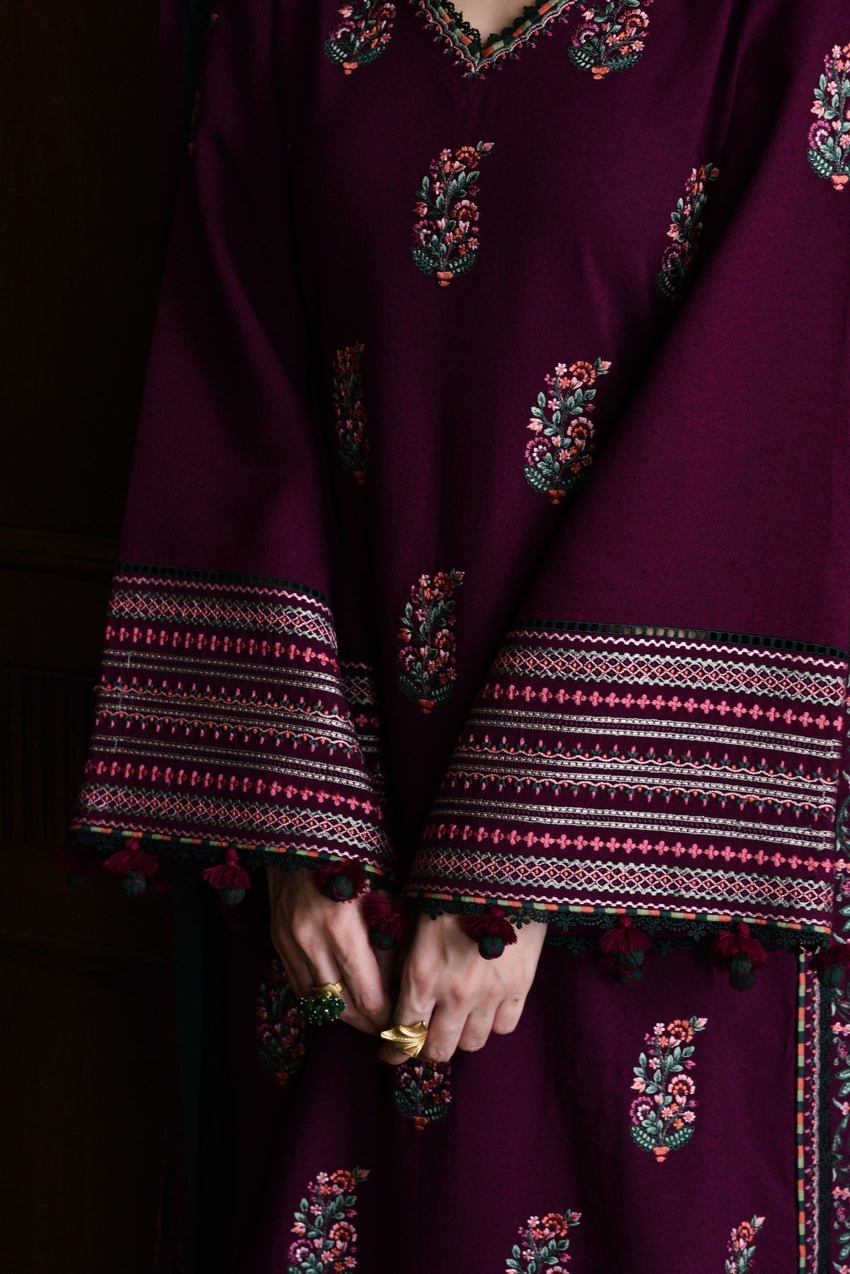 ZAIB | DEEP PLUM | UNSTITCHED LAWN 3PC