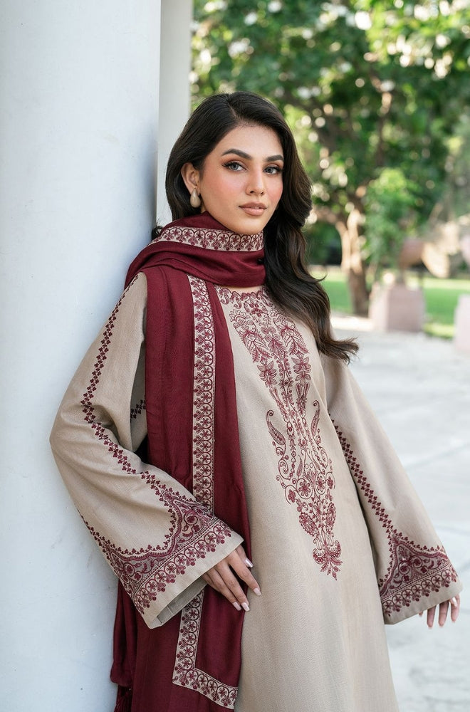 Baroque - 3PC Unstitched LAWN Embroidered Shirt with  LAWN EMBROIDERED Trousers with Printed DUPATTA