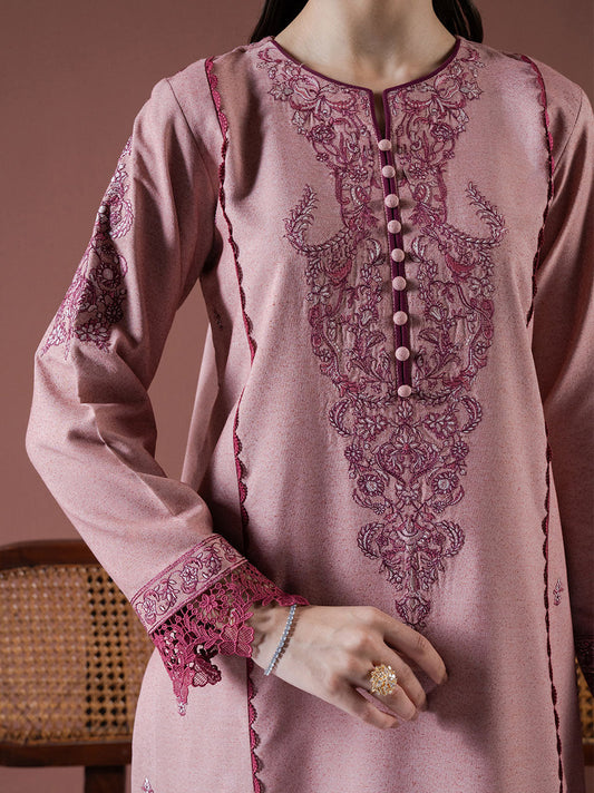 ASIM JOFA-3PC DHANAK EMBROIDERED SHIRT WITH DHANAK EMBROIDERED SHAWL & TROUSER