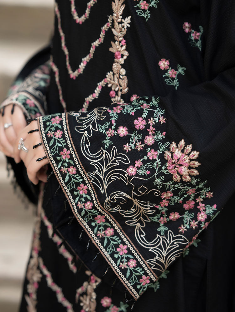 Libas 3PC DHANAK EMBROIDERED SHIRT WITH DHANAK EMBROIDERED SHAWL &Trouser