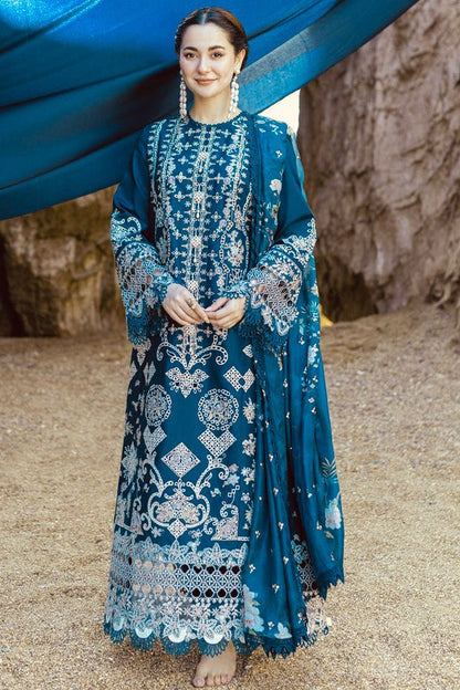 QALAMKAR 3PC LAWN EMBROIDERED UNSTITCHED COLLECTION CODE