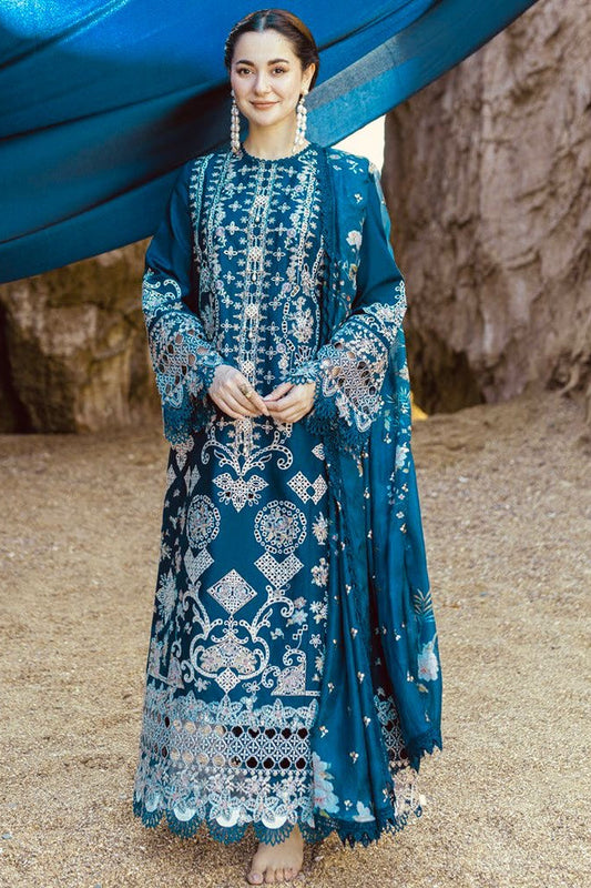 QALAMKAR 3PC LAWN EMBROIDERED UNSTITCHED COLLECTION CODE